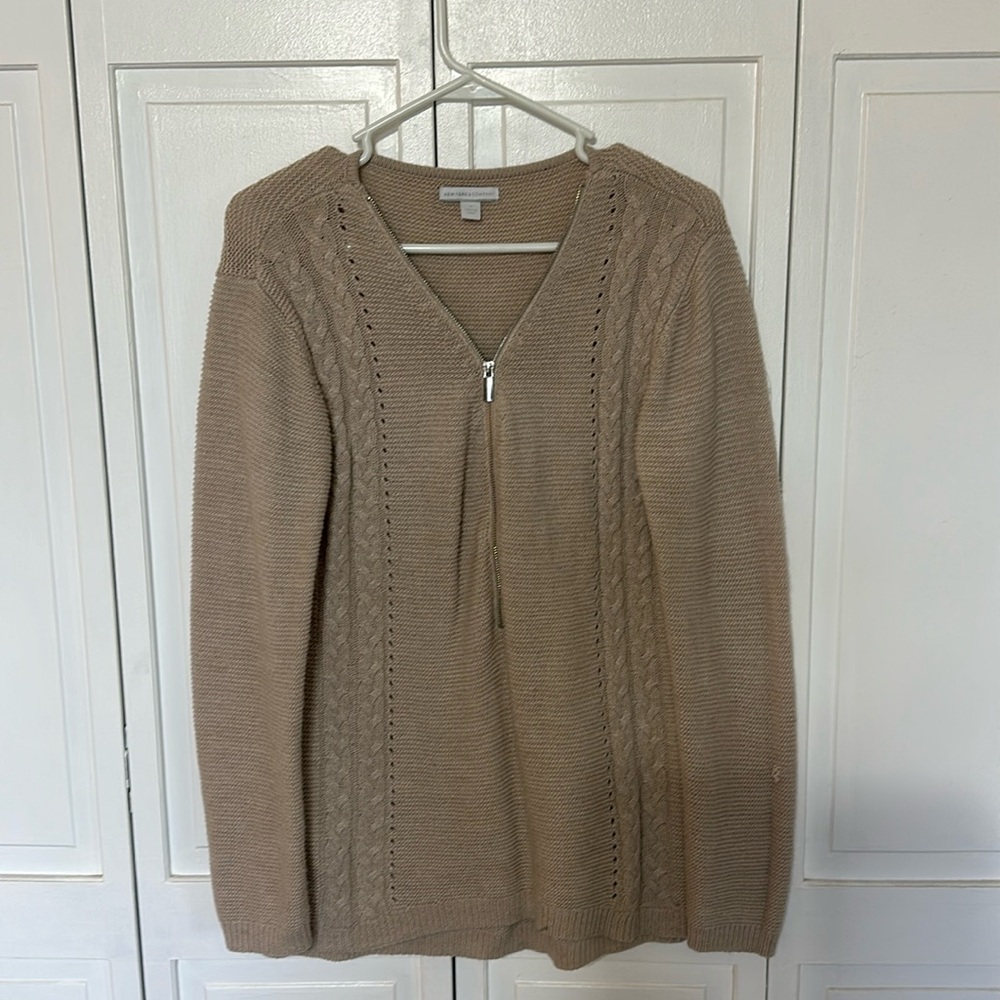 Beige zip up sweater